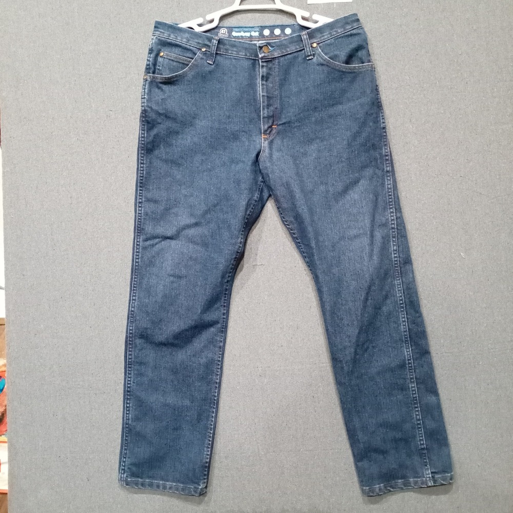 Wrangler 47MWZ Premium Performance Cowboy Cut Regular Fit Jeans Dark Wash 38x32 - Picture 2 of 6